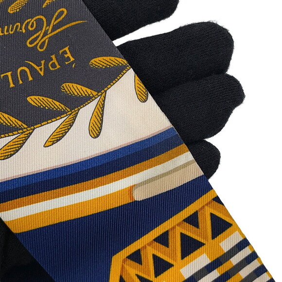 Hermes scarf muffler twilly ceremonial epaulets EPAULETTES DE GALA HERMES sil... - Picture 9 of 13
